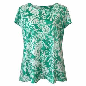 Nicole Miller Tropical Short Sleeve Linen Shirt Green and White Size XL NWOT